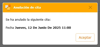 Cita del catastro anulada con